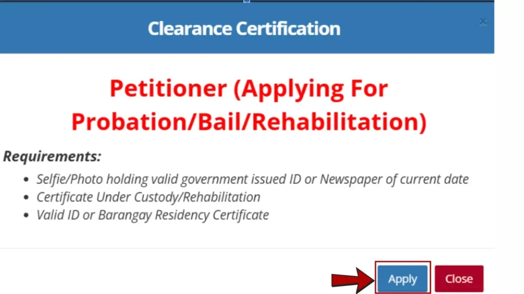 Online Appointment 2 PNP Clearance for Probation/Bail category