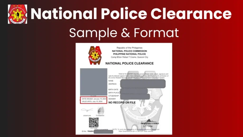 Clearance Sample 1 National Police Clearance Sample & Format