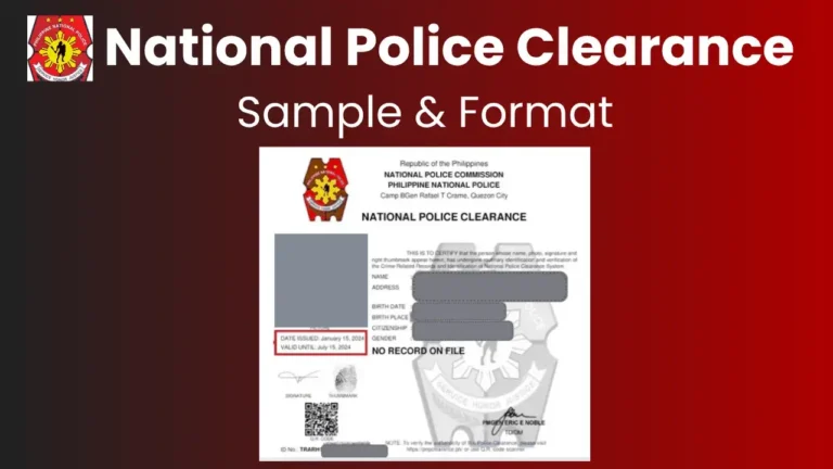 PNP Clearance Sample