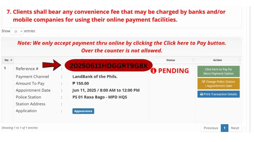 Documents Required 3 Police Clearance Reference #