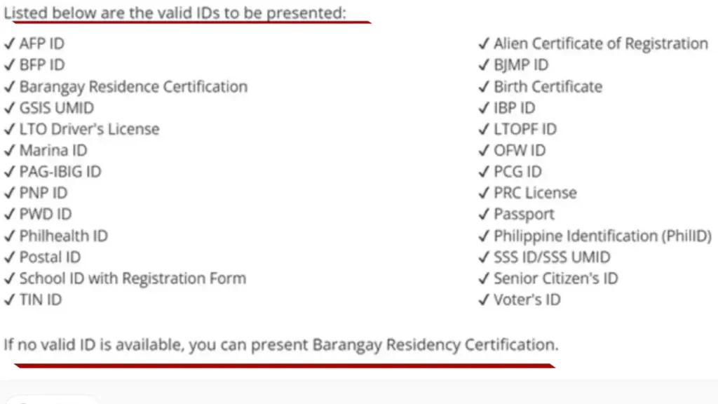 Documents Required 2 National police clearance list of valid IDs
